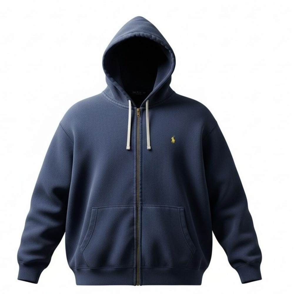 Vintage Y2K Polo Ralph Lauren Mens size 4XB Big Zip up‎ Preppy Hoodie Sweatshirt